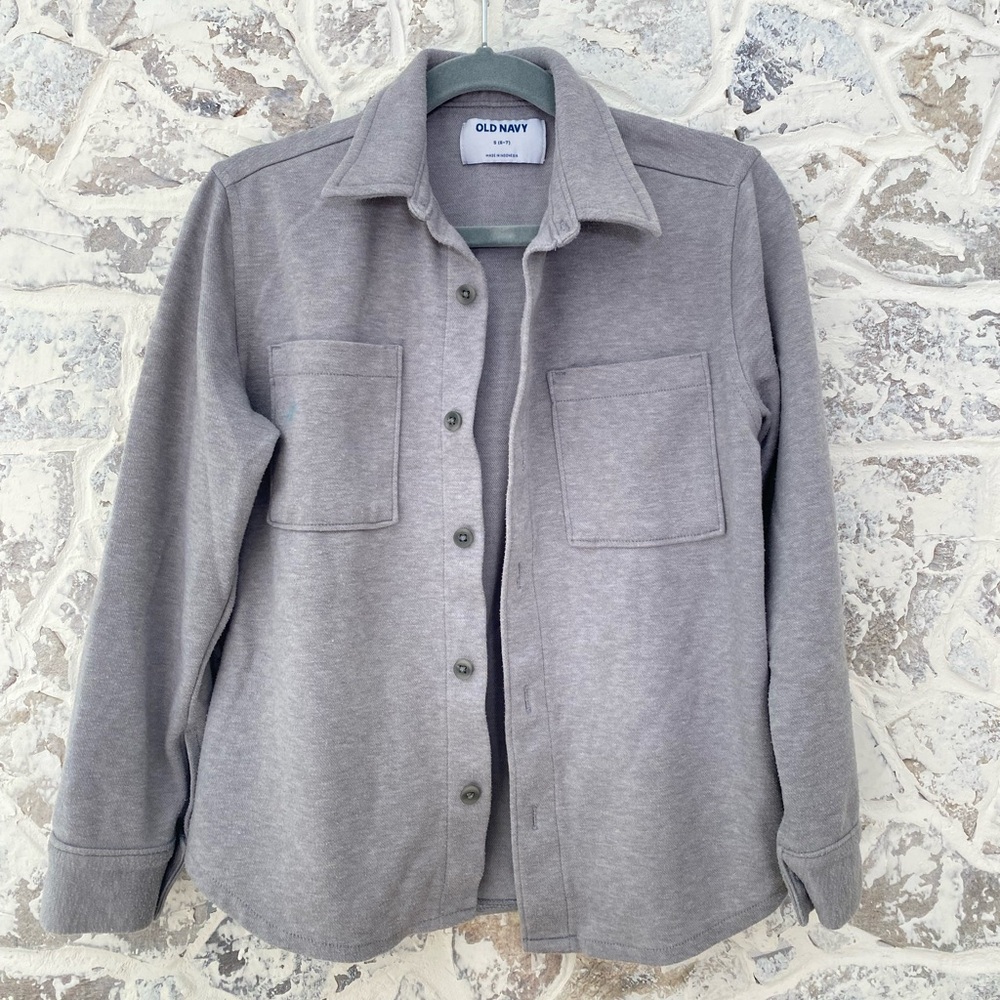 Old Navy Soft blue over shirt- size 6-7